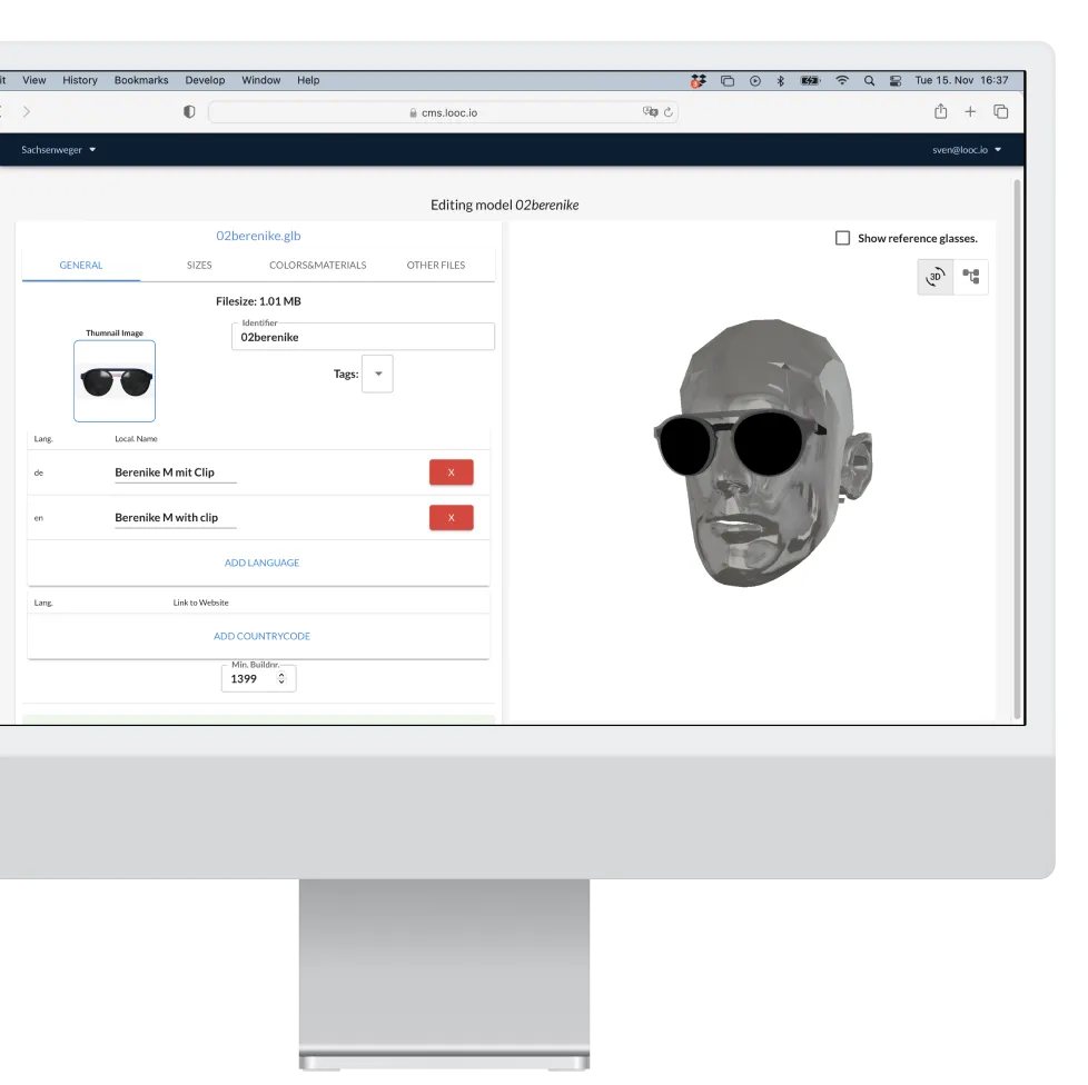 Frame management in the LooC CMS