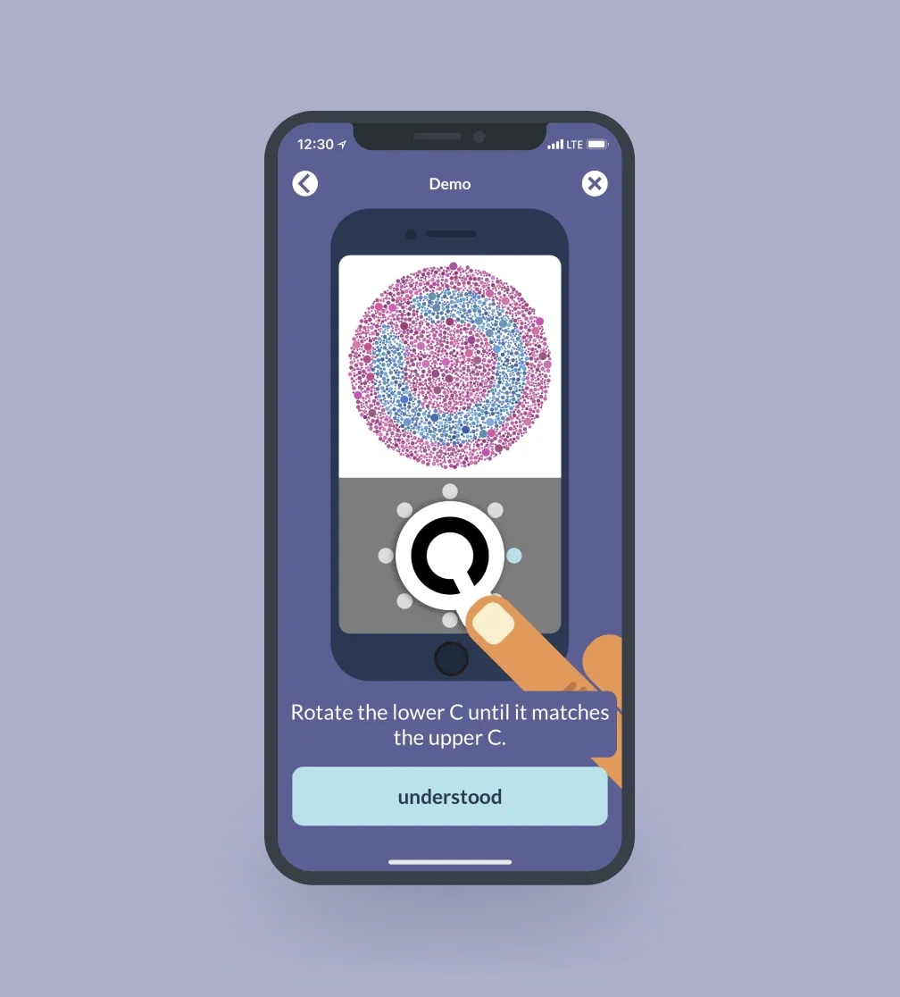 Colour vision test in the app