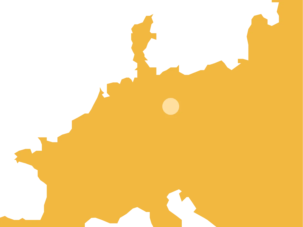 Illustrated map of Europe with Berlin highlighted