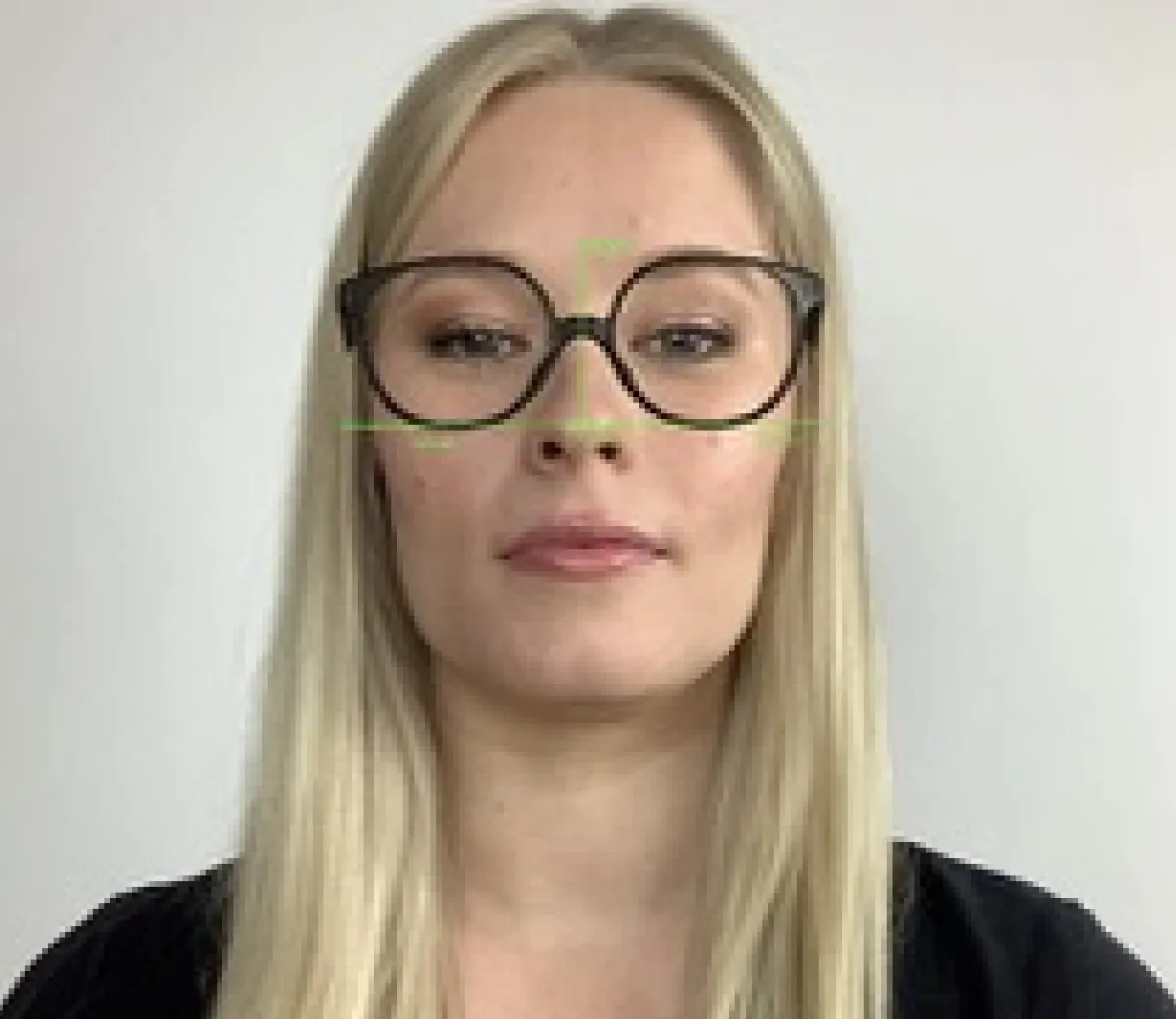 Pupillary distance measurement on a face